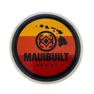MAUI BUILT Hawaiian Islands Yellow, Orange & Red Sticker